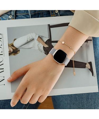 Stainless Steel Mesh Band for Fitbit Versa 3, Sense, Versa 4 - Small Silver - 5.5-7.5 - Buy Online on SooperMarket.com