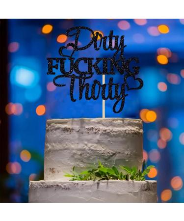 VIKY Glitter 30th Birthday Cake Topper - Dirty Thirty Man & Woman Decoration | Perfect for 30th Birthday Party Decor - Buy Online on SooperMarket.com