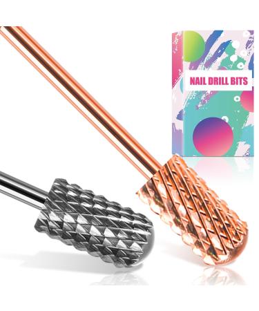 Nail Drill Bits Smooth Top 2PCS Drill Bits for Nails Tungsten Carbide Bits for Acrylic 3/32" Safety Nail Bits for Removing Acrylic/Hard Gel for Salon Experienced Extra COARSE(XC) Extra Coarse-XC