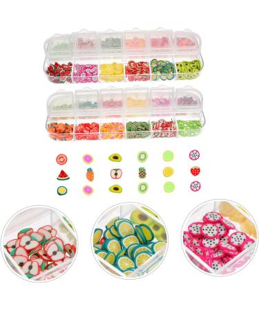 Healeved 4 Boxes 12 Polymer Clay Sequins Manicures Accessories Flower Stickers for Nails Nail Slices Fruit Lemon Stickers Fruit Slice Nails Nail Art Supplies 3d Crystal Mud Soft Pottery - Buy Online on SooperMarket.com