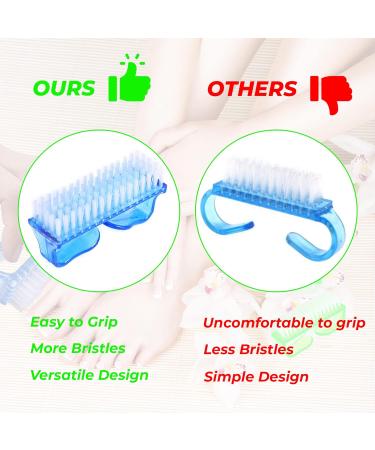 WATELL 4 Pcs Nail Brush Set with Plastic Handles for Easy Nail Cleaning - Includes 4 Different Brushes for Hands, Feet, and Everyday Use - Buy Online on SooperMarket.com
