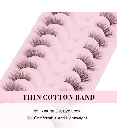 Glowingwin Half Wispy Cat Eye False Eyelashes | Natural Look 10 Pairs Soft Handmade Reusable Faux Mink Corner Lashes - Buy Online on SooperMarket.com