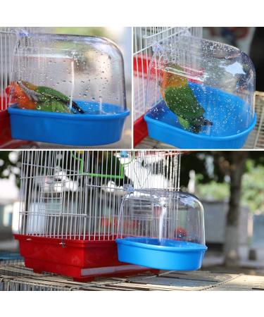 2 Pcs Parrot Bath Boxes - Small Bird Bath for Cage - Pet Birds Bathtub - Blue and Pink Canary Accessories - Buy Online on SooperMarket.com