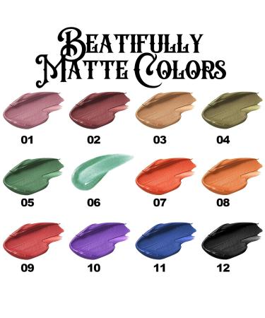 4Pcs Matte Liquid Lipstick Set - Dark Red Purple Blue Black | Long Lasting Waterproof Lip Stain Gift Set for Women - Buy Online on SooperMarket.com