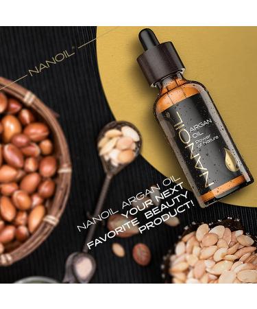 Nanoil Argan Oil 50ml - Pure Cold-Pressed Organic Oil for Hair Body & Face | Natural Care & Anti-Aging Solution - Buy Online on SooperMarket.com