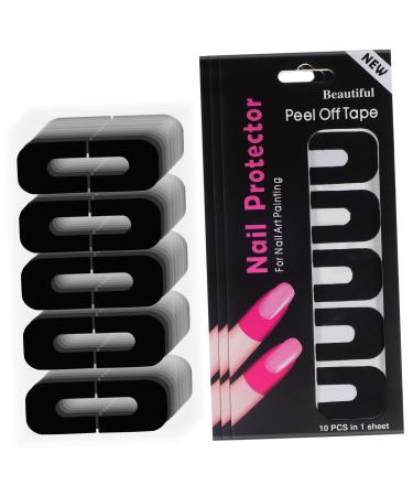 FRCOLOR 100 Sheets Nail Art Anti-Spill Stickers Nail Protector Stickers Nail Tape Nail Guards for Painting Nails Cuticle Protector for Nail Painting Nail Polish Silica Gel Edge Sticker 3.00X2.50X0.10CM As Shown
