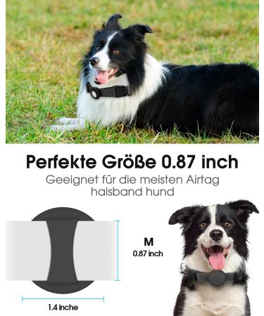 Simplethings Waterproof AirTag Dog Collar - Anti-Loss Silicone Holder for Apple AirTag - Black M-22mm - Perfect for Cats & Dogs - Buy Online on SooperMarket.com