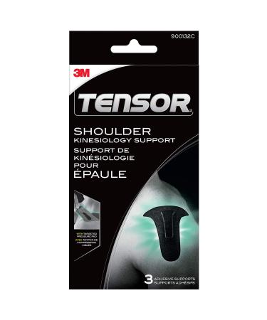 Tensor Kinesiology Shoulder Support Pre-Cut Adhesive Athletic Support Brace Alternative 3 Pack