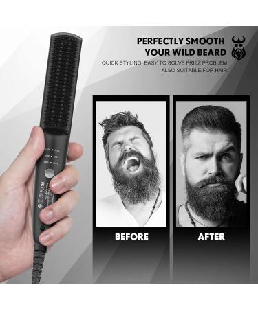 VIKICON Beard Straightener - Fast Heating Comb for Men, Ionic Lightweight Design for Styling Long & Short Beards - Buy Online on SooperMarket.com