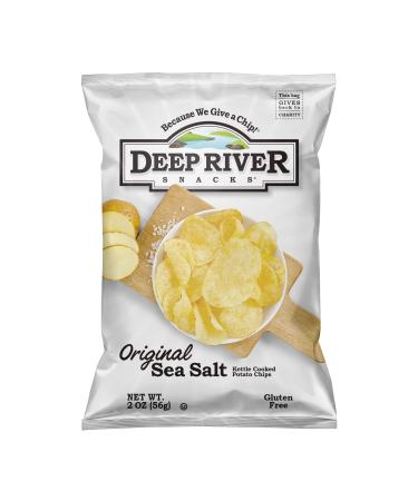 Deep River Snacks Original Sea Salt Kettle Cooked Potato Chips, 2 Ounce (Pack of 24)