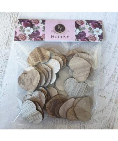 Y&K Homish Wooden Hearts Guest Book - Pack of 50 Blank Wood Signs for DIY Party Decor (Brown) - Buy Online on SooperMarket.com