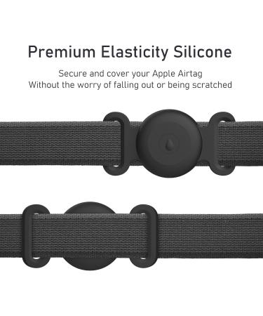 Vancle 2-Piece Airtag Dog Collar Case - Waterproof Silicone Protector for Pets | Black Small Dog & Cat Accessory - Buy Online on SooperMarket.com