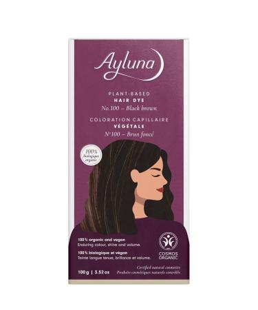 Ayluna Vegan Plant Hair Color 100 Black-Brown - Ammonia-Free Long-Lasting Shine & Volume 100% Gray Coverage 100g Pack - Buy Online on SooperMarket.com