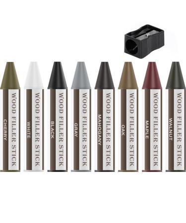 Wood Filler Sticks 8 Colors Wood Crayons for Scratches Wood Floor Repair Wax Filler Sticks Furniture Scratch Repair Crayons Kit for Holes Table
