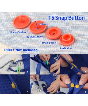 Ilauke 408 Sets Plastic Snap Buttons with Organizer Case - T5 No-Sew Snaps for Bibs, Diapers, Crafts - Buy Online on SooperMarket.com