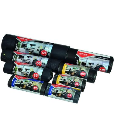 Extra Strong 120L Garbage Bags - 10 Pack Black LDPE Waste Bags for Office & Household | 24 m Thick - Buy Online on SooperMarket.com