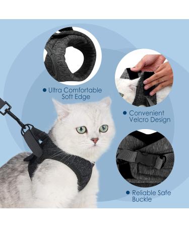 Simpeak Escape Proof Cat Harness and Lead Set Adjustable Soft Cat Walking Jackets with Retractable Cat Leash For Pet Puppy Kitten Indoor Outdoor Walking Black S - Buy Online on SooperMarket.com