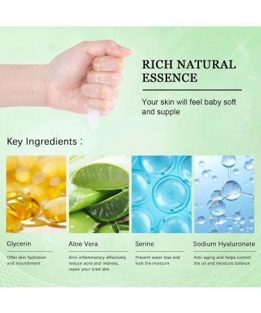 Aloe Vera Soothing Face Mask 10-Pack for Hydrating and Moisturizing Skincare - Ideal for Dry, Oily, and Sensitive Skin - Acne, Sun Care, and Calming Benefits - 25ml/0.88oz per Sheet - Buy Online on SooperMarket.com