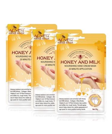 Aylbcz 3 Pairs Hand Moisturizing Mask: Hydrating Hands Mask for Dry Hands, Hand Peel Mask Gloves, Hand Care for Women & Men