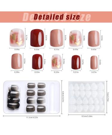 Kalolary 144PCs False Nails Set - Full Finger Acrylic Artificial Nails with Glue Stickers for Women & Girls | Nail Art DIY Decoration - Buy Online on SooperMarket.com