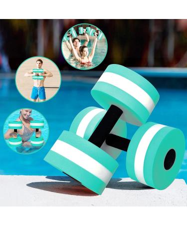 Timoo Aquatic Dumbbells Set - Pool Resistance Water Weights for Aerobics, High-Density EVA-Foam, Cyan (Set of 2) - Buy Online on SooperMarket.com