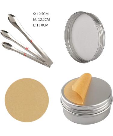 Tianzd 100pcs 10ml Aluminum Tins - Silver Screw Cans for Cosmetics Ointments & Candles | Includes 3 Spoons & 100 Etiquette Labels - Buy Online on SooperMarket.com