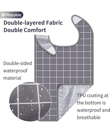Adult Bib 3 Pcs Adult Bibs for Seniors Reusable Clothing Protector with Crumb Catcher for Eating Washable Waterproof Large Feeding Adult Bibs for Men Women Elderly Senior - Buy Online on SooperMarket.com