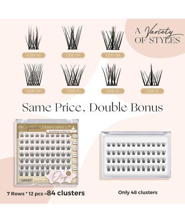LASHVIEW Cluster Lashes 8-16mm DIY Eyelash Extensions for Self-application at Home - CDD09 3D Rapid Soft Lightweight Individual Lashes - Buy Online on SooperMarket.com