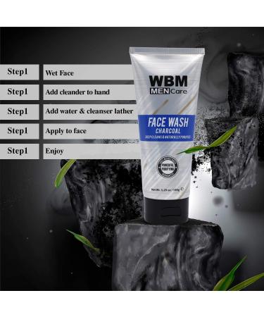 Buy WBM Men Care Charcoal Face Cleanser - Daily Wash for All Skin Types - 5.29 Oz - International Shipping Available - Buy Online on SooperMarket.com