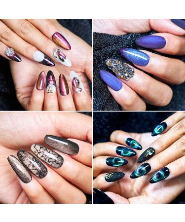 MEET ACROSS 9D Cat Eye Gel Nail Polish Set - 6 Colors Magnetic Starry Sky Effect Kit with Free Magnet Stick - Buy Online on SooperMarket.com