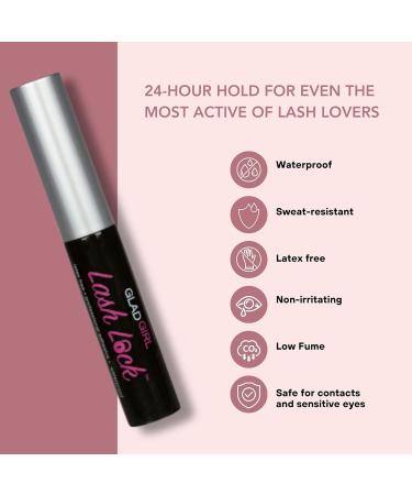 GladGirl Lash Lock False Lash Adhesive - Latex-Free Black Long-Lasting Hold for Stunning Lashes | Easy Application & Gentle Removal - Buy Online on SooperMarket.com