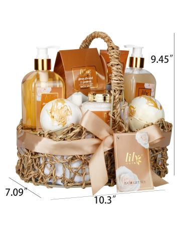 Sulfate Free Spa Gift Set for Her: 12pcs Honey Almond & Gardenia Spa Kit with Shower Gel, Bubble Bath, Bath Bombs, Body Scrub - Shea Butter & Vitamin E Included - Buy Online on SooperMarket.com