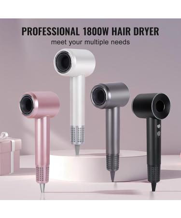 Professional Ionic Hair Dryer 1800W | Fast Drying Blow Dryer for Home & Travel | Lightweight & Quiet Concentrator Nozzle - White - Buy Online on SooperMarket.com