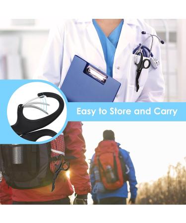 MOVOCA 7.5 Medical Scissors with Carabiner - Bandage Trauma Shears for Doctors, Nurses, EMT, EMS - Stainless Steel, Non-Stick Blades - Black - Buy Online on SooperMarket.com