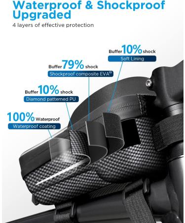 Whale Case Waterproof Bicycle Phone Holder - EVA Frame Bag with Touchscreen Rain Protection for Phones under 6.9'' - Durable Pressure-Resistant Bike Accessories - Buy Online on SooperMarket.com