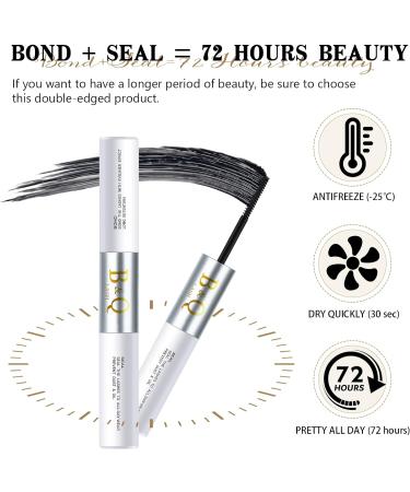 Lash Bond and Seal 10ML - Long Lasting Waterproof Cluster Lash Glue | 48-72 Hours Hold | Mascara Wand | Black 10ML - Buy Online on SooperMarket.com