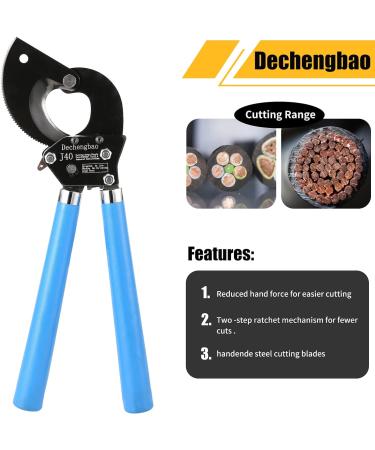 Dechengbao J40 Heavy Duty Ratchet Cable Cutter for Aluminum and Copper Cables up to 400mm - Buy Online on SooperMarket.com