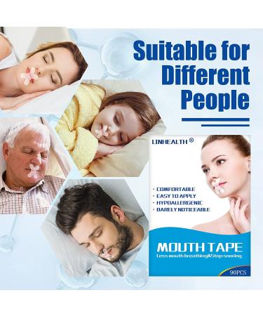 Linhealth Mouth Tape for Sleeping - 90 Count | Gentle Sleep Strips for Sleep Apnea | Anti-Snoring Devices for Less Mouth Breathing - Snoring Reduction - Buy Online on SooperMarket.com