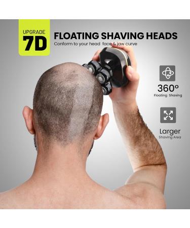 ROSSIFUR 6-in-1 Electric Head Shavers for Bald Men - Wet/Dry, LED Display, Rechargeable - Dark Black - Buy Online on SooperMarket.com