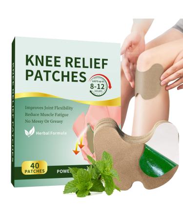 40 Counts Knee Relief Patches Natural Knee Patch Knee Heat Patches for Relief Knee Back Neck Shoulder Warming Herbal Plaster Patches 12 Hour Long Lasting Relief of Knee Joint