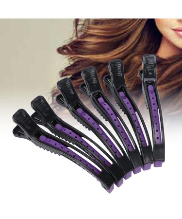 Pack of 6 hair clips hair clips sectioning clips hairdressing supplies curl clips hairdresser hair clips (black + purple)