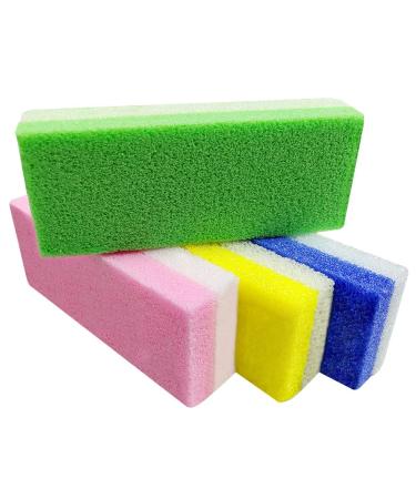 NOVAL Foot Pumice Stone for Feet, 4-in-1 Double Sided Hard Skin Callus Remover Dead Skin Scrubber Pedicure Exfoliator Tool for Foot Spa,Pack of 4 Color 5.12x1.97x0.98 Inch (Pack of 4) 4.0
