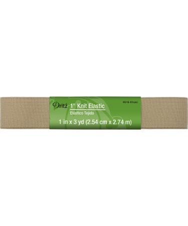 Dritz Knit  1-Inch x 3-Yards  Khaki Elastic Khaki 1-Inch by 3-Yard