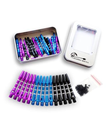 CavalierDarts 3 Colors(30 Pcs) Aluminum Short Darts Shafts Dart Stems Throwing Fitting with O'ring 40mm