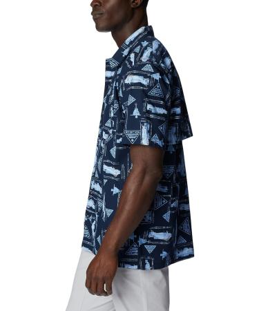 Columbia Men's Trollers Short Sleeve Shirt - Collegiate Navy Anchors Up XLT - Buy Online on SooperMarket.com