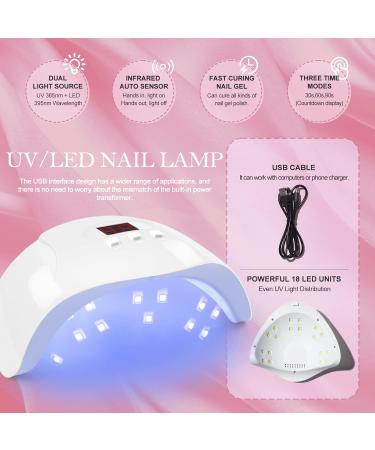 PEACECOLOR Gel Nail Kit with 36W Lamp - 20 Color Starter Set with Glossy & Matte Top Coats - Manicure Tools for DIY at Home - Buy Online on SooperMarket.com