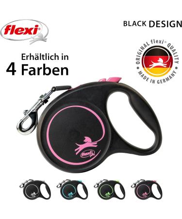 Flexi Retractable Leash - Black/Pink Design | Size L - Multi Size Options | Ideal for Small Dogs - International Shipping Available - Buy Online on SooperMarket.com