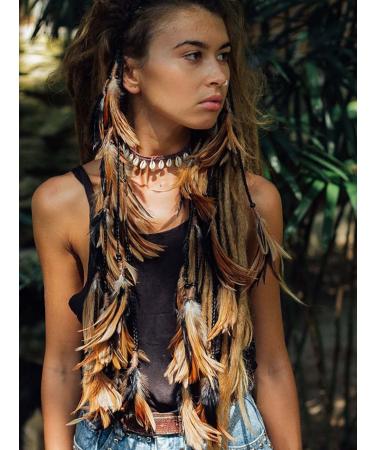 Runmi Boho Feather Headband with Long Tassels - Adjustable Festival Hair Accessories for Women & Girls - International Shipping Available - Buy Online on SooperMarket.com