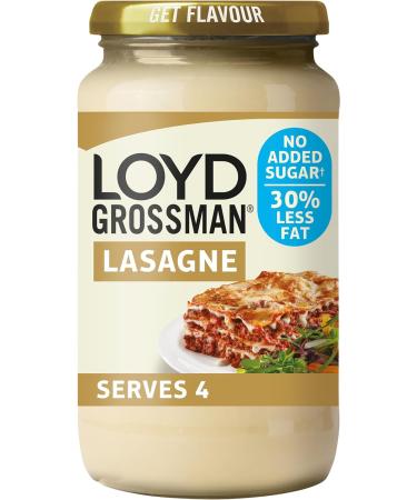 Loyd Grossman No Added Sugar Bundle: 1 x 440 g White Lasagna Sauce & 1 x 450 g Red Lasagna Sauce - Buy Online on SooperMarket.com