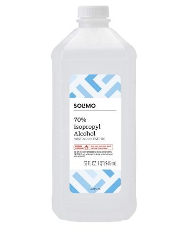 Amazon Brand - Solimo 70% Isopropyl Alcohol First Aid Antiseptic for Treatment of Minor Cuts and Scrapes  32 Fl Oz (Pack of 1)